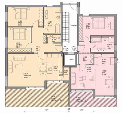 Grundriss Erdgeschoss Haus 63 mit Möblierung